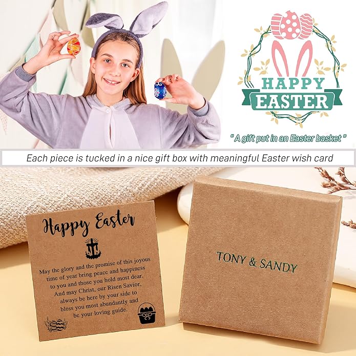 TONY & SANDY Christian Gifts for Women, Religious Cross Bracelet Jewelry, Easter Basket Stuffers for Teens Kids Adults, Faith Confirmation Baptism Christmas Birthday Gifts for Women