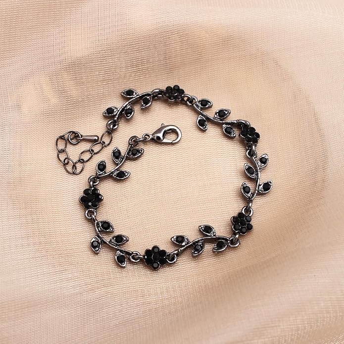 Austrian Crystal Rhinestone Choker Necklace Dangle Earring Link Bracelet Jewelry Set for Brides Bridesmaid Prom Costume Accessories for Women