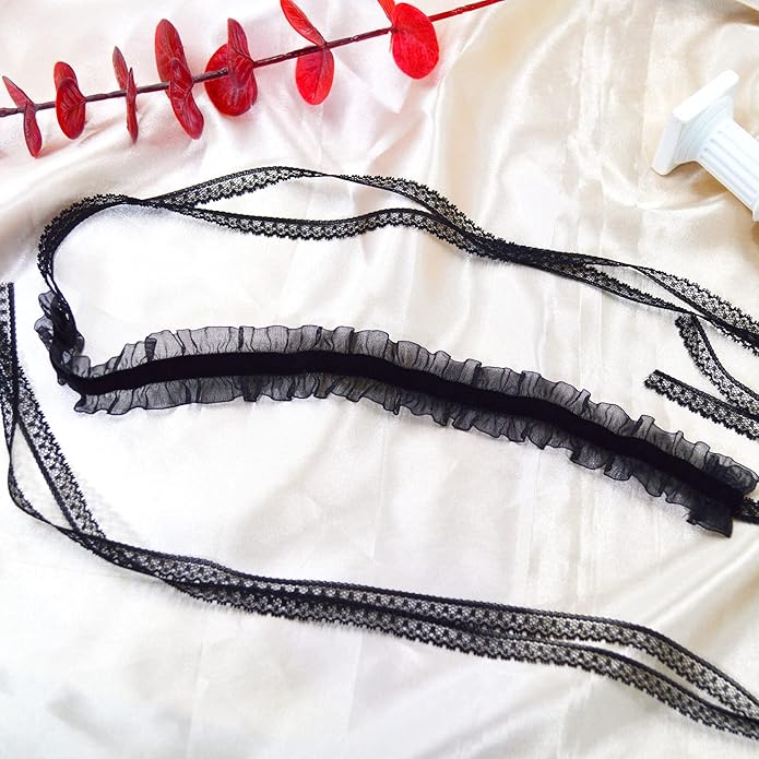 MOMOCAT Lace Choker Necklace for Women Bridal 90s Gothic Tatoo Choker Collar Kawaii Chocker Necklace Flower Ribbon Lolita Accessories