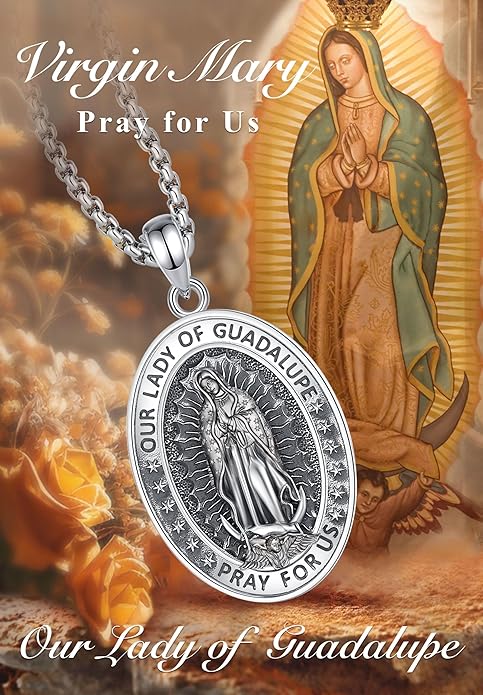 EUDORA 925 Sterling Silver St Christopher/St Benedict/St Michael/Virgin Mary/San Judas Tadeo/Good Shepherd Cross/Archangel Necklace Medal Pendant Protection Religious Amulet Jewelry For Men Women
