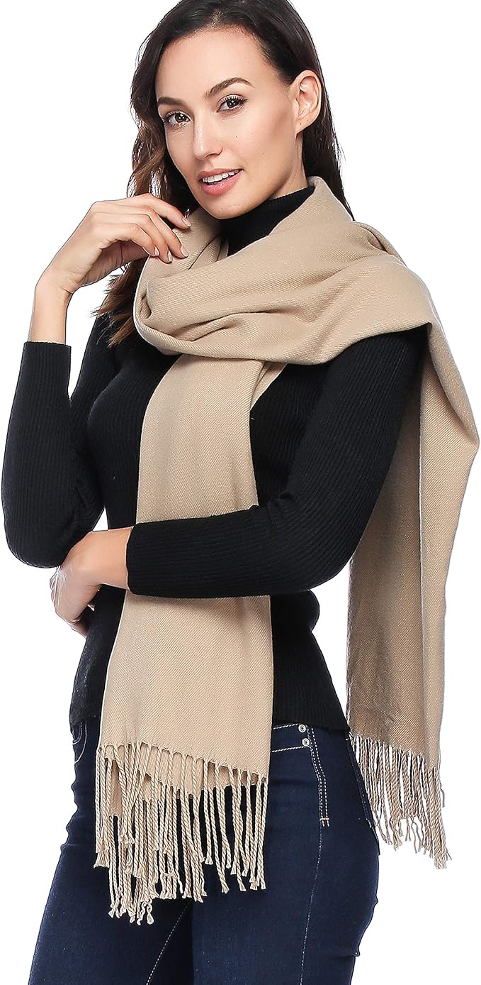HOYAYO Extra Large Thick Pashmina Shawl Wraps - Wool Soft Winter Warm Scarves Travel Blanket for Women