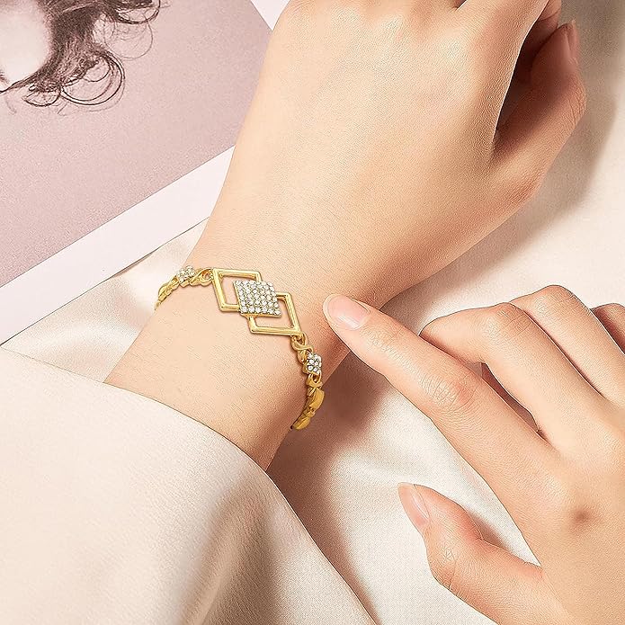 Gold Jewelry Sets for Women 18K Gold/Silver Filled Jewelry Necklace Set Wedding Bridal Fashion Jewelry Sets Women Accessories Bracelets Earrings and Rings Sweetheart Gifts