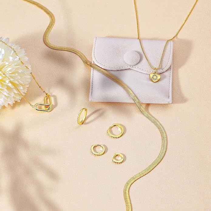 Freekiss 3 Pairs Gold Hoop Earrings Set: Dainty Stud Earrings Trendy Small 14K Gold Plated Hypoallergenic Dangle Cartilage Huggie Hoop Earrings for Women Gold Jewelry for Women Gifts