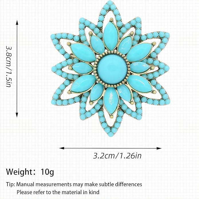 Turquoise West Cowboy Oval Tear Drop Brooch Pin for Women Retro Brooches Pins Classic Fashion Jewelry Accessories Gift