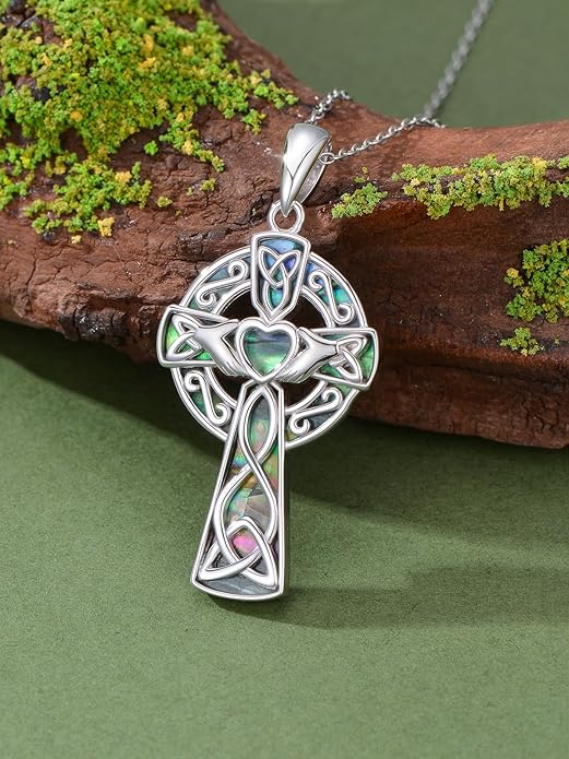 Seiyang 925 Sterling Silver Mustard Seed/Cross/Star of David/Triquetra Trinity Knot/Celtic/Claddagh Necklace Christian/Irish Jewelry Gifts for Women Mom Her