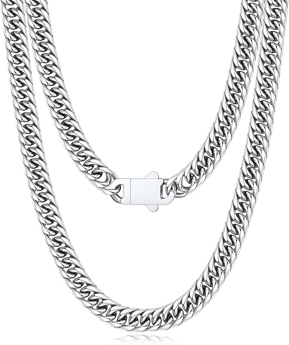 Joymoly 5MM/7MM/9MM Cuban Link Chain for Men Boys with Push-Lock Clasp, Thick 18K Gold Plated Stainless Steel Chains for Men, Cool Mens Necklace Chain 18/20/22/24/26 Inch
