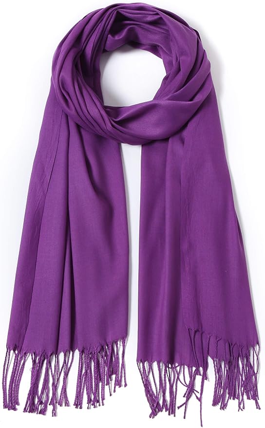 Cindy & Wendy Pashmina Shawls and Wraps Large Scarfs for Women Wedding Party Bridal Long Fashion Solid Shawl Wrap Fringes