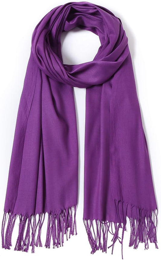 Cindy & Wendy Pashmina Shawls and Wraps Large Scarfs for Women Wedding Party Bridal Long Fashion Solid Shawl Wrap Fringes