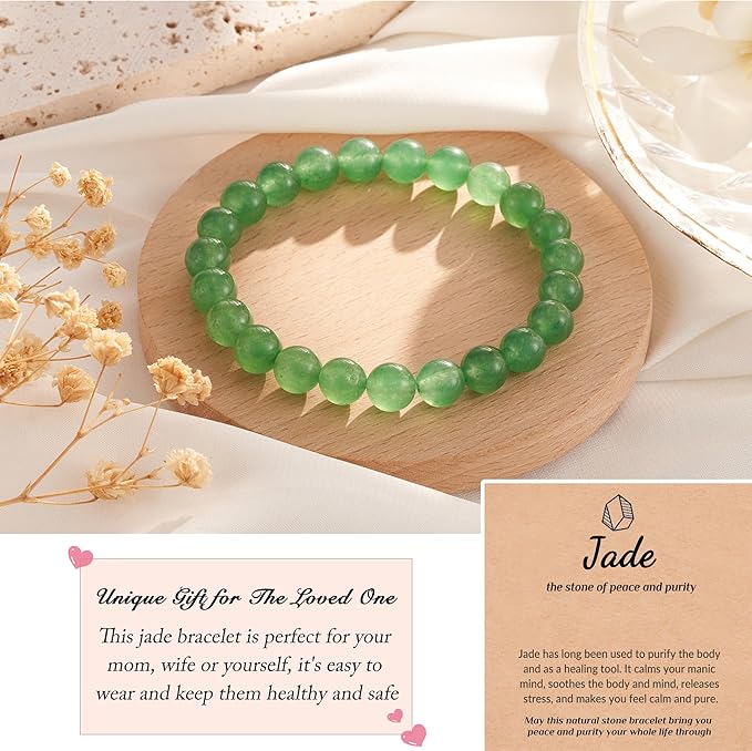 Seyaa Jade Bracelet for Women, Good Luck Beaded Bracelet for Women, Birthday Christmas Mothers'day Gift for Mom