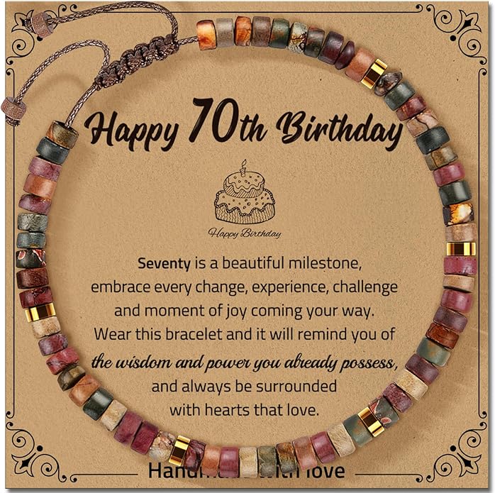 30th 40th 50th 60th 70th 80th Birthday Gifts for Women, Natural Stone Bracelet Birthday Gifts for Mom Daughter Grandma Sister Friends Coworker