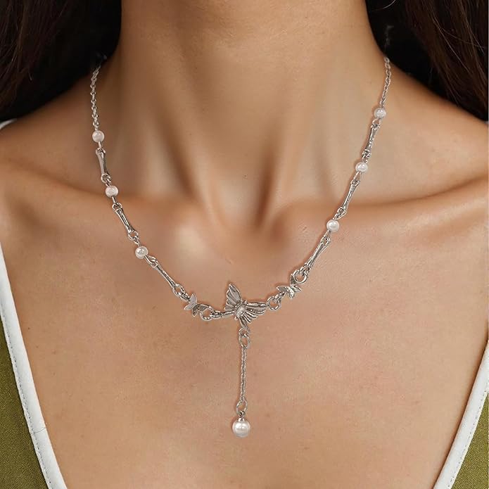 Irregular Y2k Long Y-shaped Necklace with Zircon Inlaid Sparkling Brick Tassel Pendant Double-Layer Chain High-end Fashion Accessory Women's