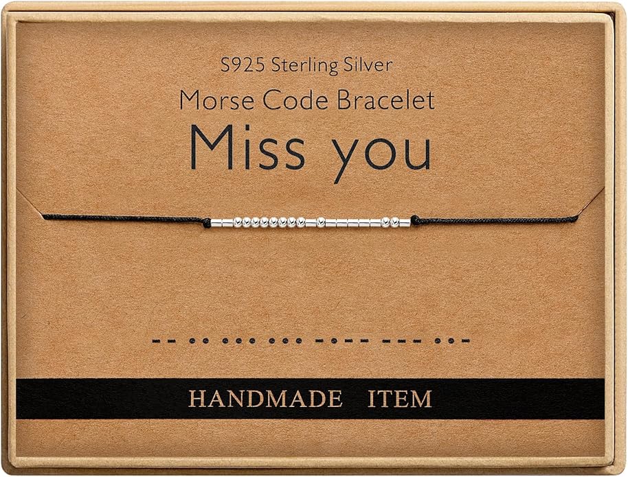 Monily Inspirational Gifts for Women Morse Code Bracelets for Women Funny Bracelet for Friend Funny Gift for Women Sterling Silver Bracelet for Women