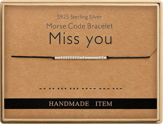 Monily Inspirational Gifts for Women Morse Code Bracelets for Women Funny Bracelet for Friend Funny Gift for Women Sterling Silver Bracelet for Women