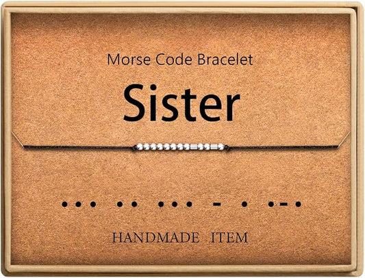 Lcherry Personalized Gift for Women Funny Morse Code Bracelet for Women Friendship Inspirational Gifts for Women