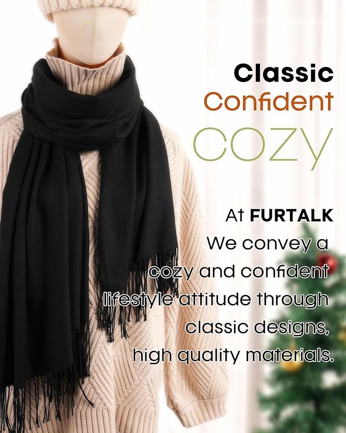 FURTALK Winter Scarf for Women Pashmina Shawl Wraps Soft Warm Fashion Blanket Scarves Gifts