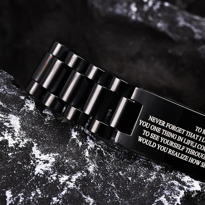 VNOX Masculine Watch Band Stainless Steel Link Bracelet Personalized Jewelry Gift for Men DAD Father Husband Boyfriend