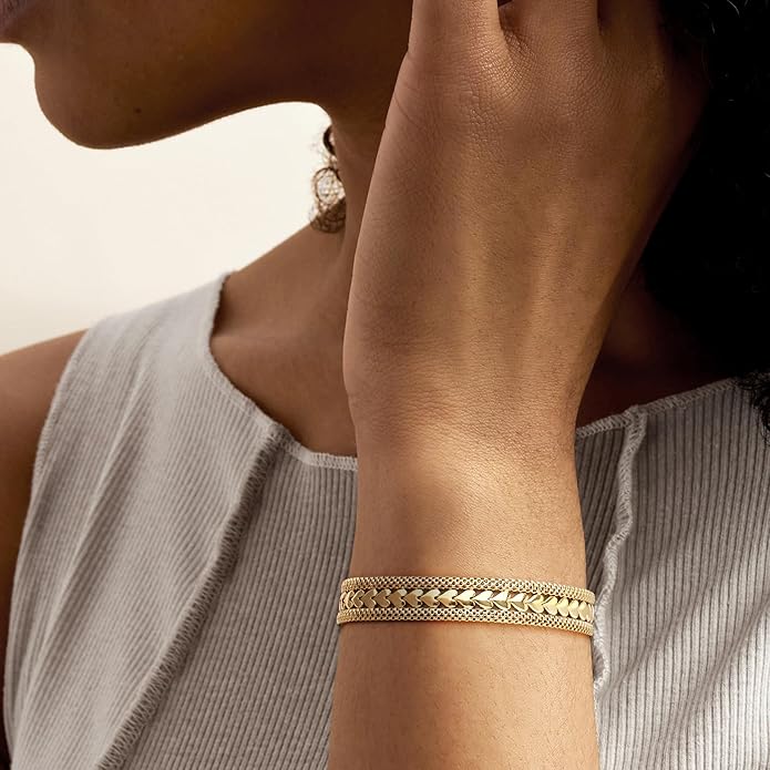 Ross-Simons Italian Silver Heart Motif Bracelet