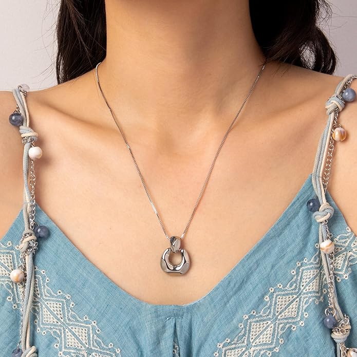 Pendant Necklace for Women Statement Gold Silver Necklace Trendy Jewelry for Women