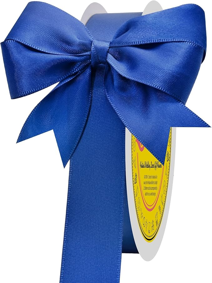 LEEQE Royal Blue Satin Ribbon 1 inch X 50 Yards Polyester Ribbon for Gift Wrapping Very Suitable for Weddings Party Hair Bow Invitation Decorations and More
