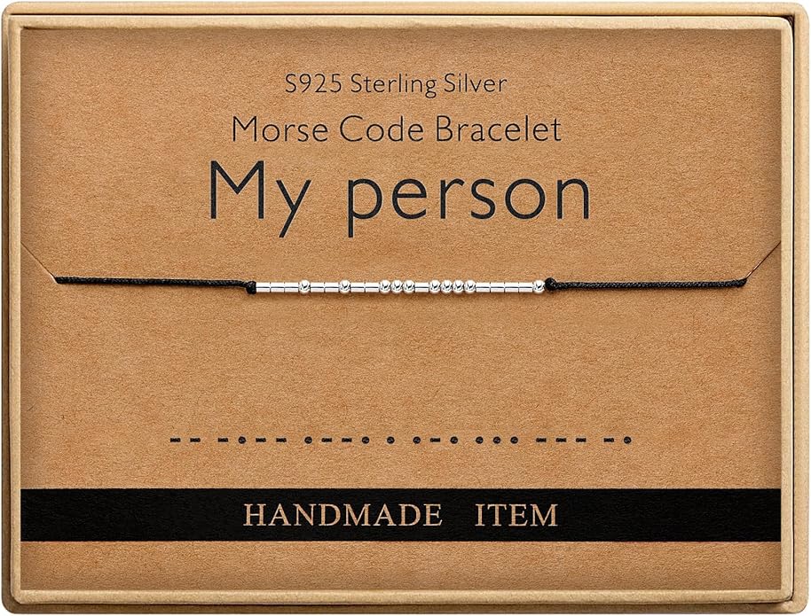 Monily Inspirational Gifts for Women Morse Code Bracelets for Women Funny Bracelet for Friend Funny Gift for Women Sterling Silver Bracelet for Women