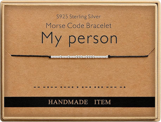 Monily Inspirational Gifts for Women Morse Code Bracelets for Women Funny Bracelet for Friend Funny Gift for Women Sterling Silver Bracelet for Women
