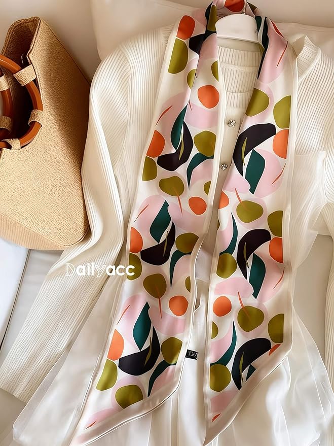 Dailyacc Hair Scarf for Women Fashion Silky Satin Headscarf Wrap Breathable Lightweight Neck Scarves For Handbag