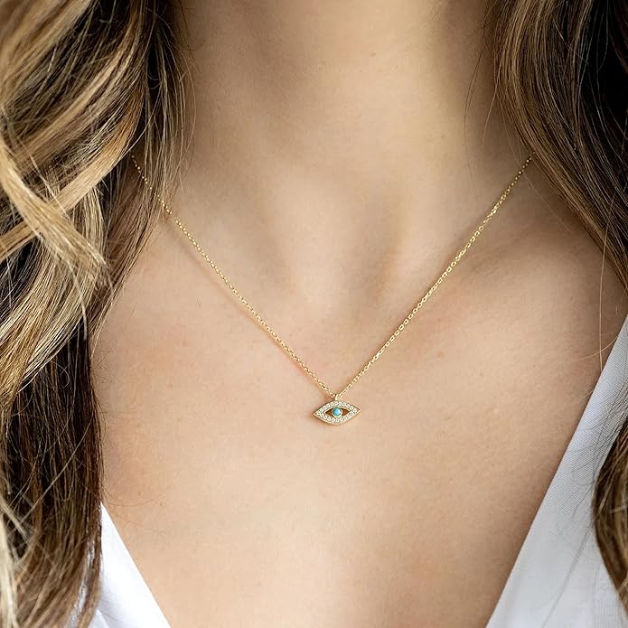 Collner 14K Gold Heart Pendant Necklace for Women Dainty Star Necklace Tiny Evil Eye Choker Necklace Boho Crescent Moon Necklace Minimalist Jewelry