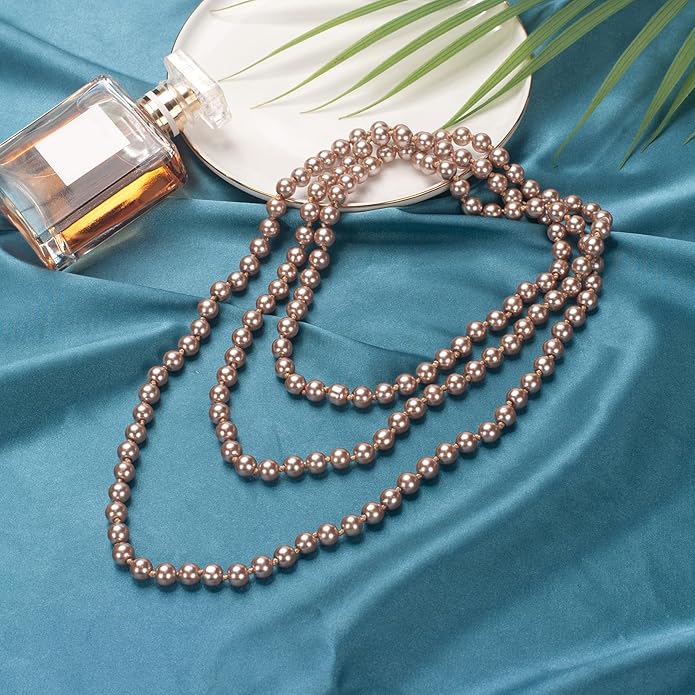 59" Long Pearl Necklaces for Women, Vintage Elegant Long Pearls Necklace for Wedding Party 1920s Gatsby Costume Jewelry