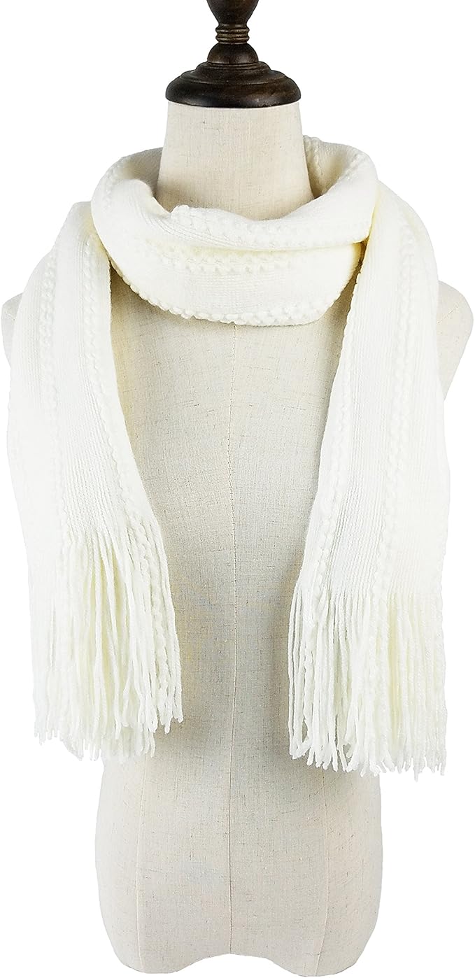 BRUCERIVER Women's Ultra Soft Knit Scarf & Glove Set Touchscreen Function Cable Design