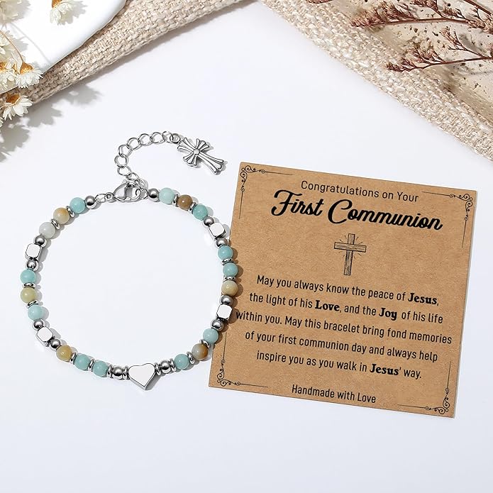 TONY & SANDY Christian Gifts for Women, Religious Cross Bracelet Jewelry, Easter Basket Stuffers for Teens Kids Adults, Faith Confirmation Baptism Christmas Birthday Gifts for Women