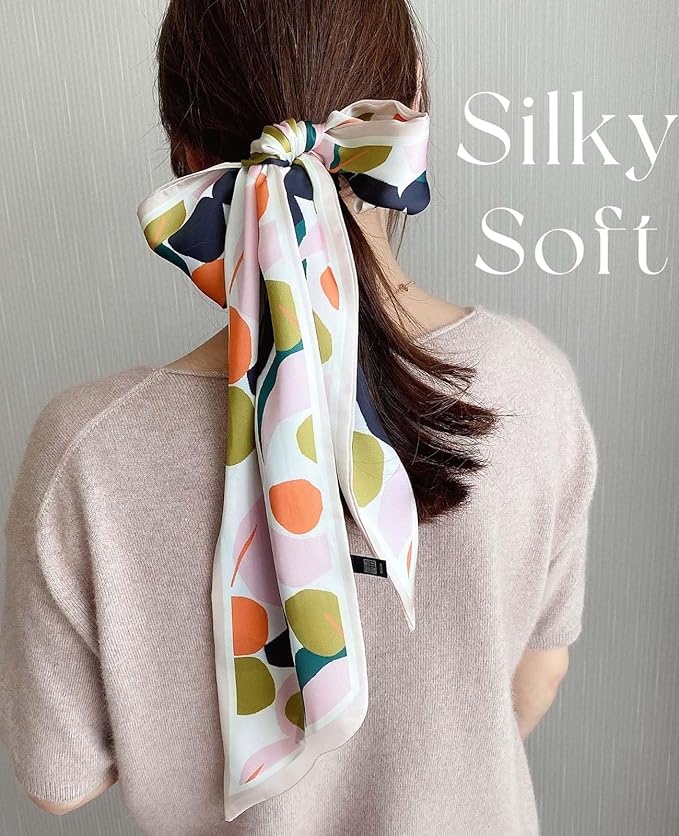 Dailyacc Hair Scarf for Women Fashion Silky Satin Headscarf Wrap Breathable Lightweight Neck Scarves For Handbag