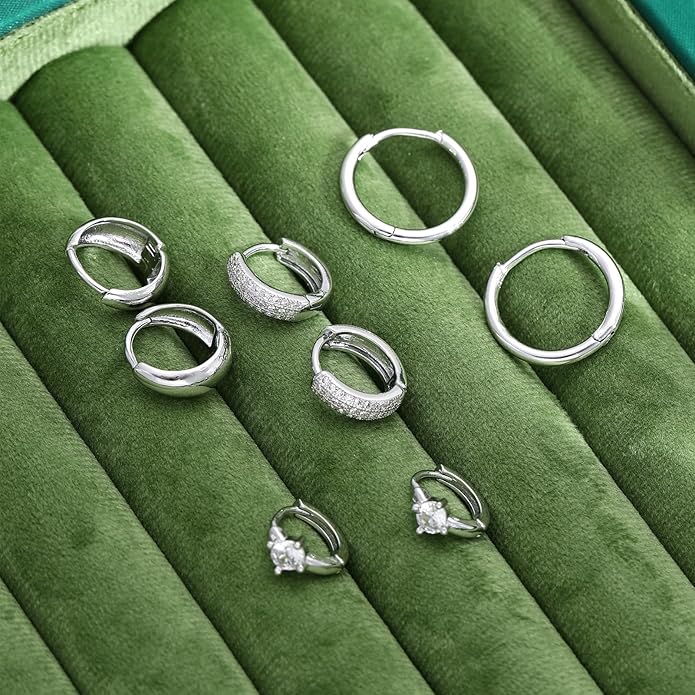 Small Gold Hoop Earrings Set for Women, 14K Gold Plated Lightweight Earrings Sets for Multiple Piercing, Hypoallergenic Huggie Gold Hoops Earrings for Women Jewelry