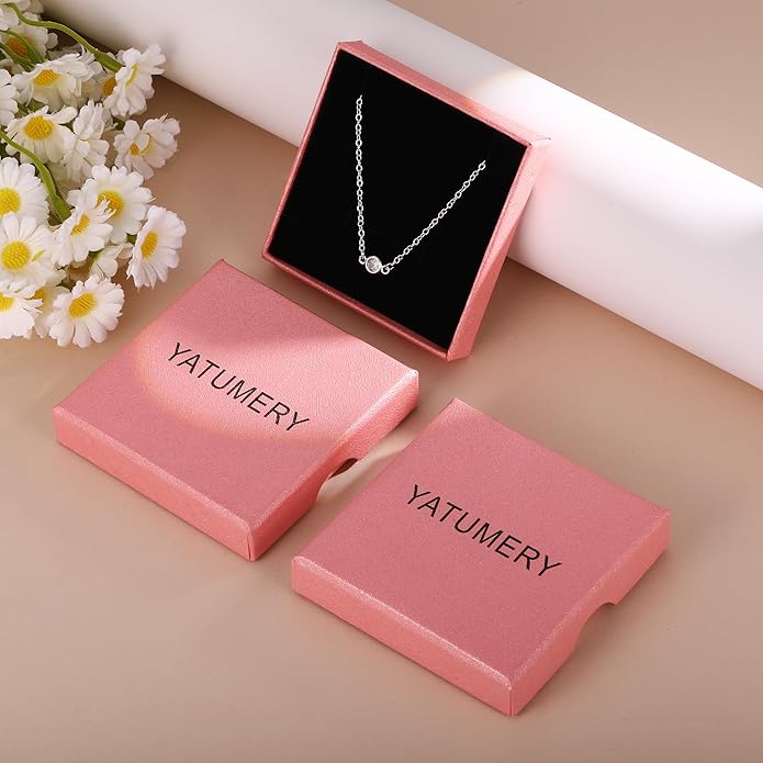 Cubic Zirconia Necklace, Dainty 14k Gold Plated Diamond Necklaces For Women Choker Necklace Simple Gold Plated CZ Jewelry Necklaces for Women Trendy Gifts