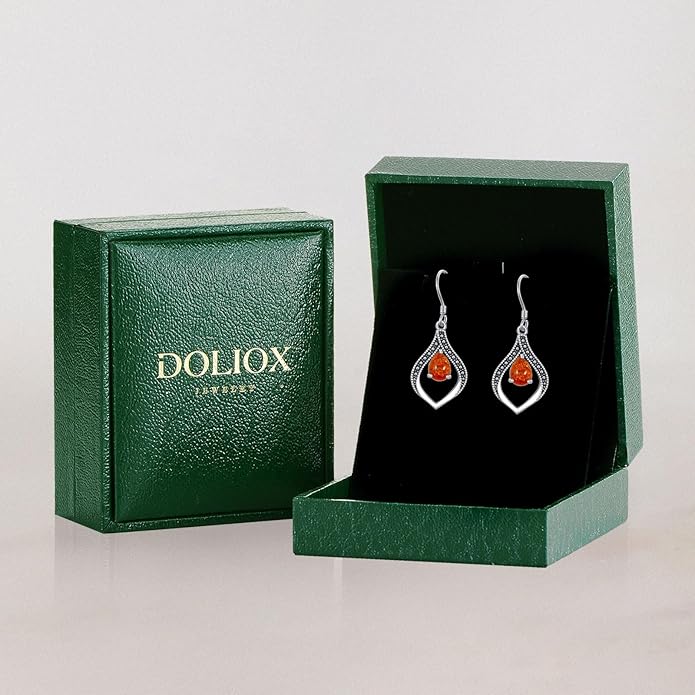 Vintage Genuine Gemstone Earrings for Women Dangling 925 Sterling Silver Western Native American Style Jewelry for Wife Mother