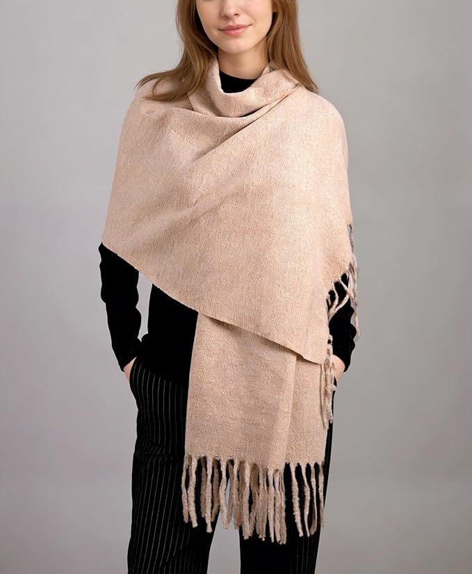 Achillea Warm Cashmere-Feel Winter Scarf – Thick Pashmina Shawl Wrap for Cold Weather