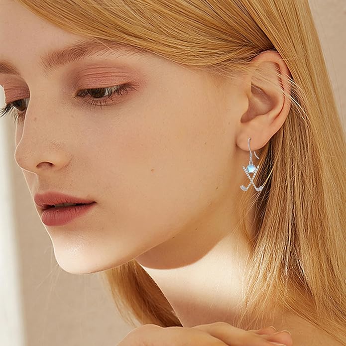 Pickleball/Tennis/Soccer/Volleyball/Golf/Hockey/Basketball Earrings for Women 925 Sterling Sliver Sports Ball Earrings Pickle Ball Dangle Earrings Pickleball Jewelry Gifts for Women Lover