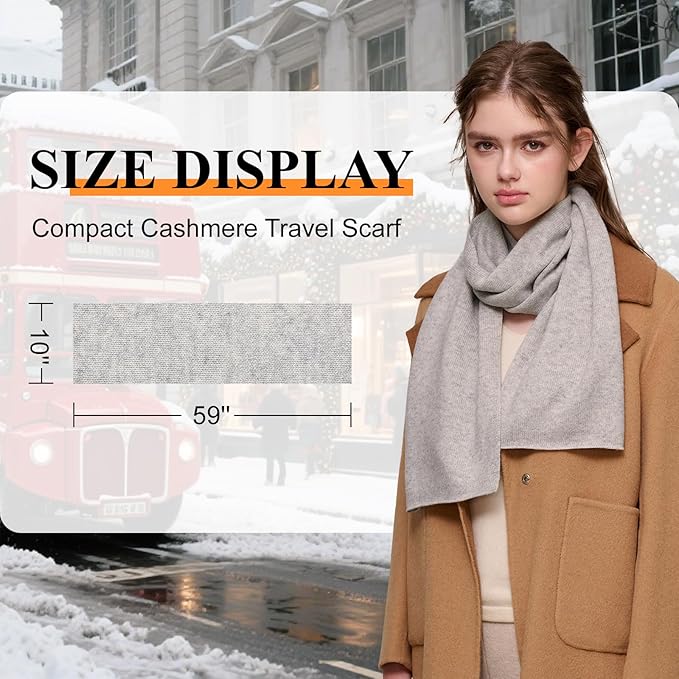 NUOHEMULE Luxury 100% Cashmere Scarf for Women & Men, 59''x10'' Extra Warm Winter Scarf, Blanket Scarves in Premium Gift Box