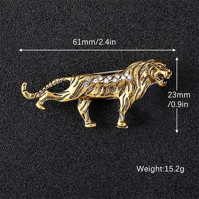 HETICA Vintage Animal Dragon Skull Wolf Crown Lion Brooch for Men Women Suit Tie Dress Lapel Pin Fashion Jewelry