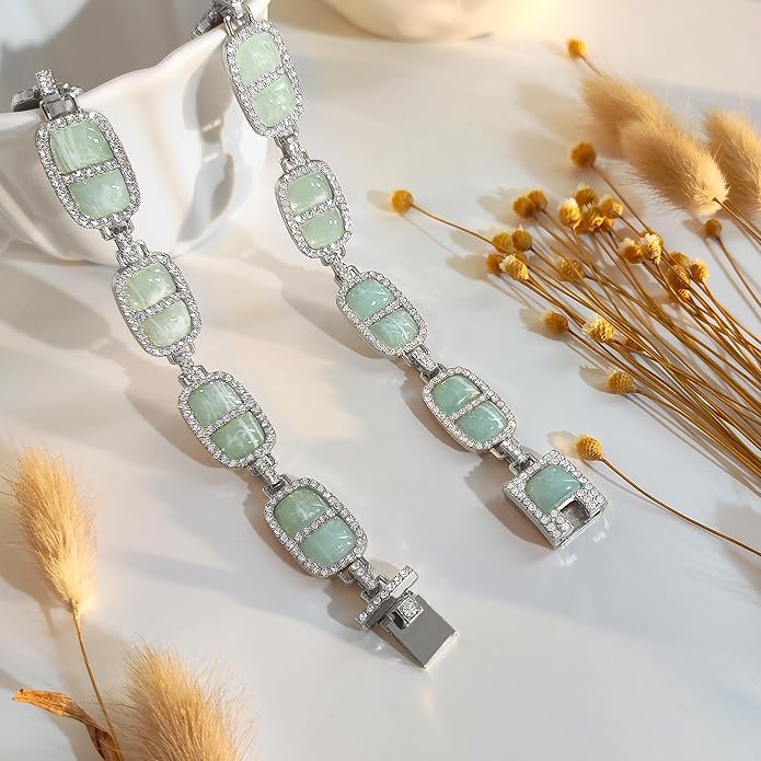 Chunky Necklace for Women 12 Colors Diamond Stone Gold Statement Necklace for Women Full Trendy Blue Birthstone Choker Necklace for Women Square Design Necklace Jewelry