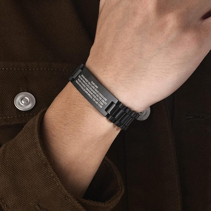 VNOX Masculine Watch Band Stainless Steel Link Bracelet Personalized Jewelry Gift for Men DAD Father Husband Boyfriend