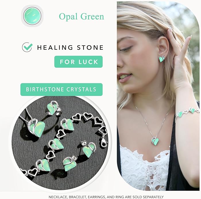 Earrings for Women, Mothers Day Gift for Mom, Heart Birthstone Crystal Stud Earring, Silver Plated Birthday Jewelry