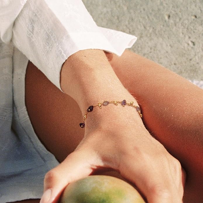 MTMY Gold Chain Bracelet for Women 14K Gold Plated Dainty Bracelets with Adjustable Chain Cute Bracelet Gold Trendy Jewelry