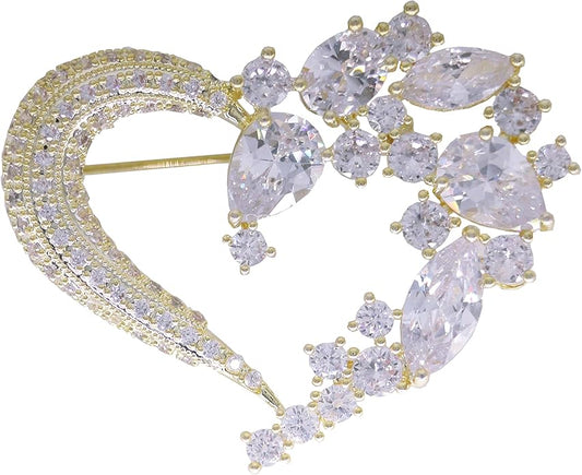Brooch Pins for Women Girls Fashion Flower Crystal Rhinestone Pearl Jewelry
