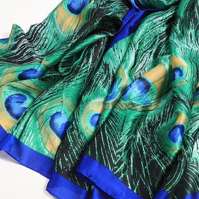 Clysoru Silk Scarf For Women Hair Scarves Lightweight Satin Elegant Shawl Wraps Bufanda Mujer Fashion Accessories 70.8"X35.4"