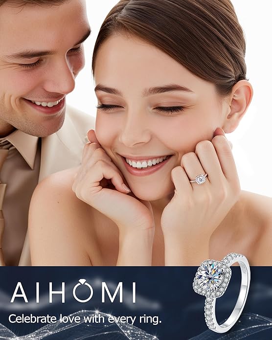 Moissanite Wedding Band Wedding Rings for Women D Color VVS1 Clarity, 925 Sterling Silver with 18K White Gold Plated Engagement Ring Anniversary Band Ideal Gift for Women Size 5~10
