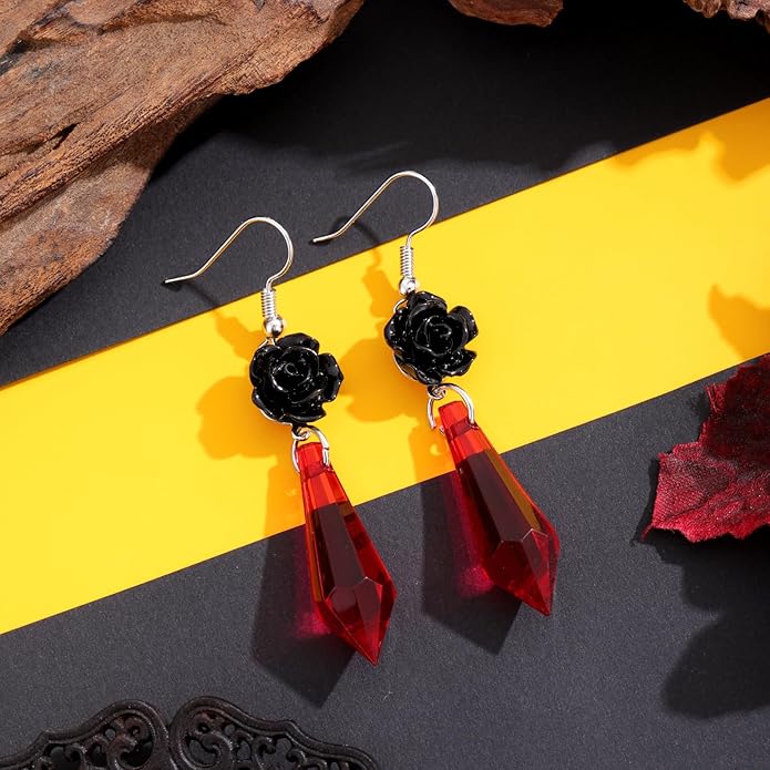 Halloween BOO Ghost Skull Earrings for Women, Gothic Dark Bat Dangle Earrings,Retro Acrylic Cute Lightweight Drop Dangle Earring Jewelry Gifts, Holiday Festive Cosplay Party Decorations Accessories