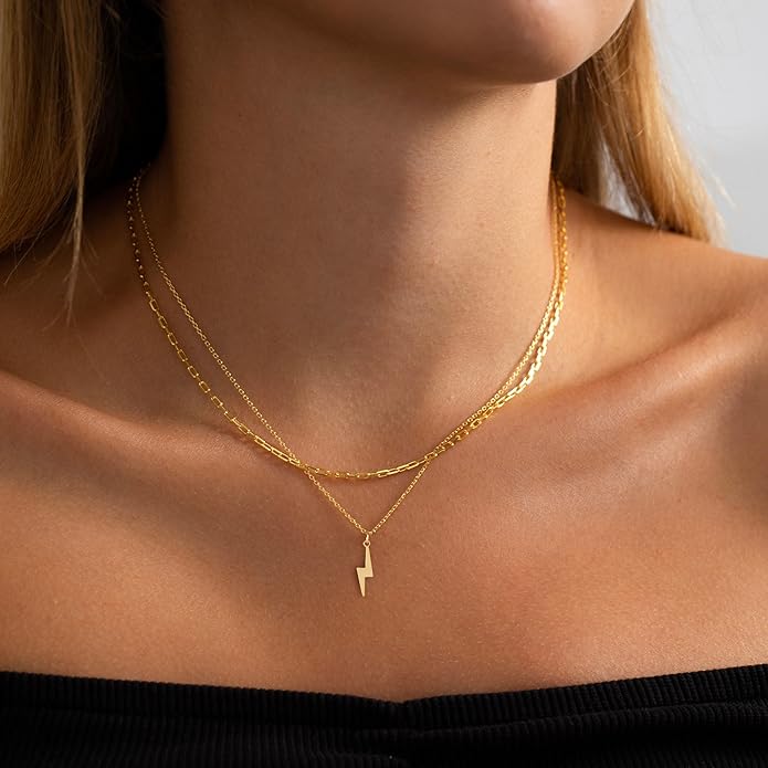 Gold Necklace for Women-14k Gold Plated Infinity Necklace Star Of David Necklace Evil Eye Cross Pendants Heart Dainty Gold Necklace For Women