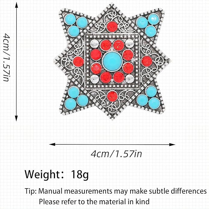 Turquoise West Cowboy Oval Tear Drop Brooch Pin for Women Retro Brooches Pins Classic Fashion Jewelry Accessories Gift