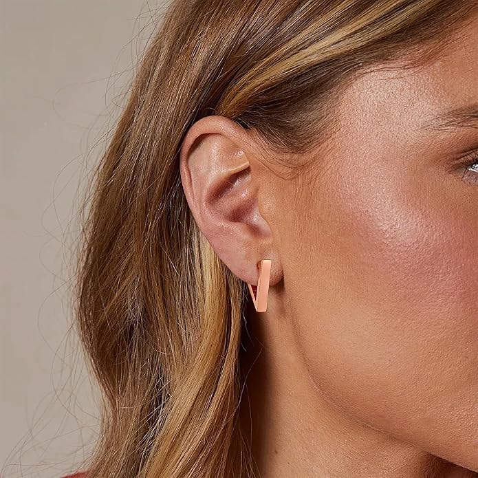 Gacimy Gold Huggie Hoop Earrings for Women 14k Gold Plated, Small Hoop Earrings for Women, 1/2 Inch Yellow Color Earrings for Women