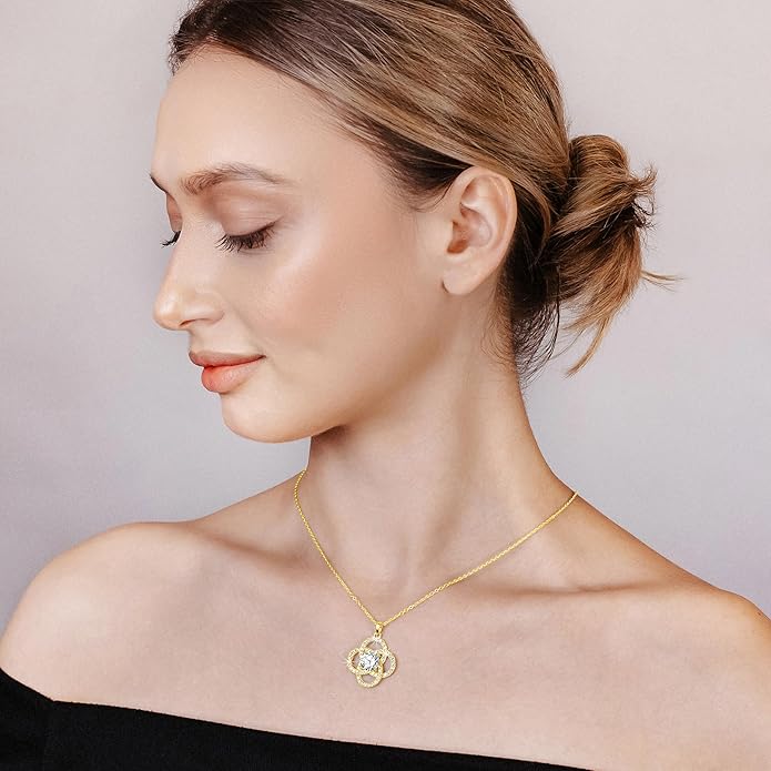 Moissanite Pendant Necklace for Women – 925 Sterling Silver Necklace for Women Infinity Pendant, Dainty Silver Jewelry Gift Box for Mom Wife Girlfriend – Birthday Anniversary 1-3 CT